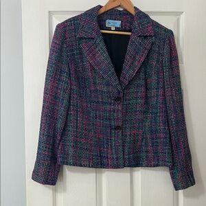 George Simonton Multicolor Plaid Blazer
